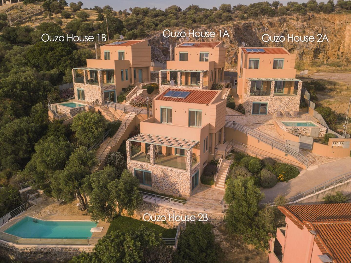 Ouzo Panoramic Houses 2, With Private Pool Plomari Exterior photo